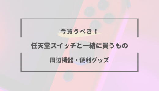 任天堂スイッチと一緒に買うもの12選｜買うべき周辺機器まとめ