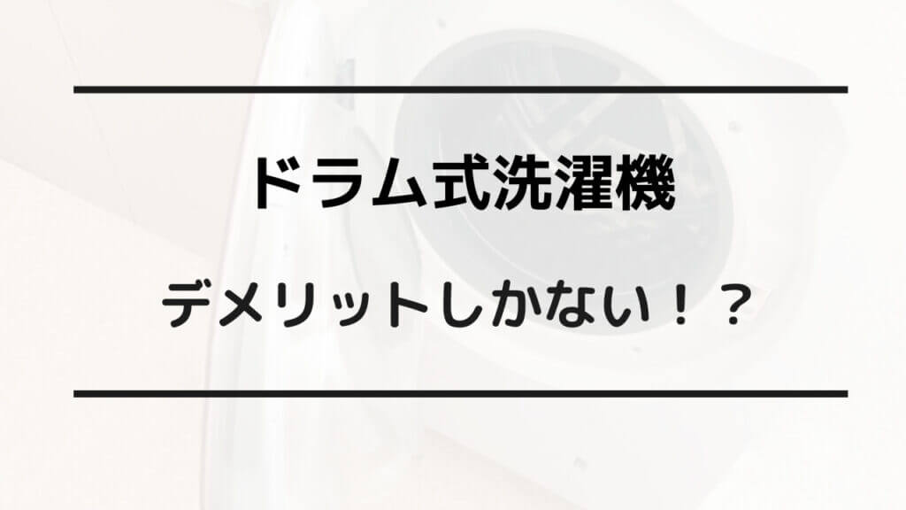 ドラム式 デメリットしかない