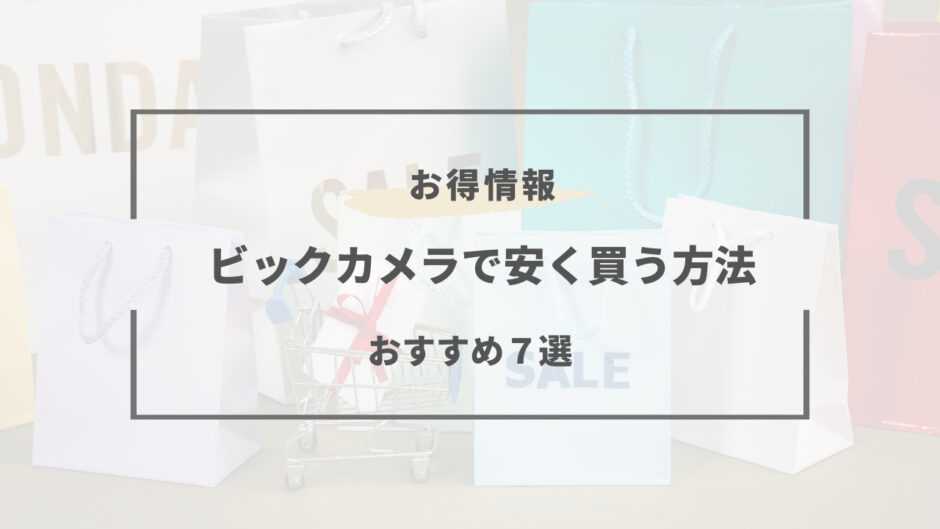 ビックカメラ 安く買う方法